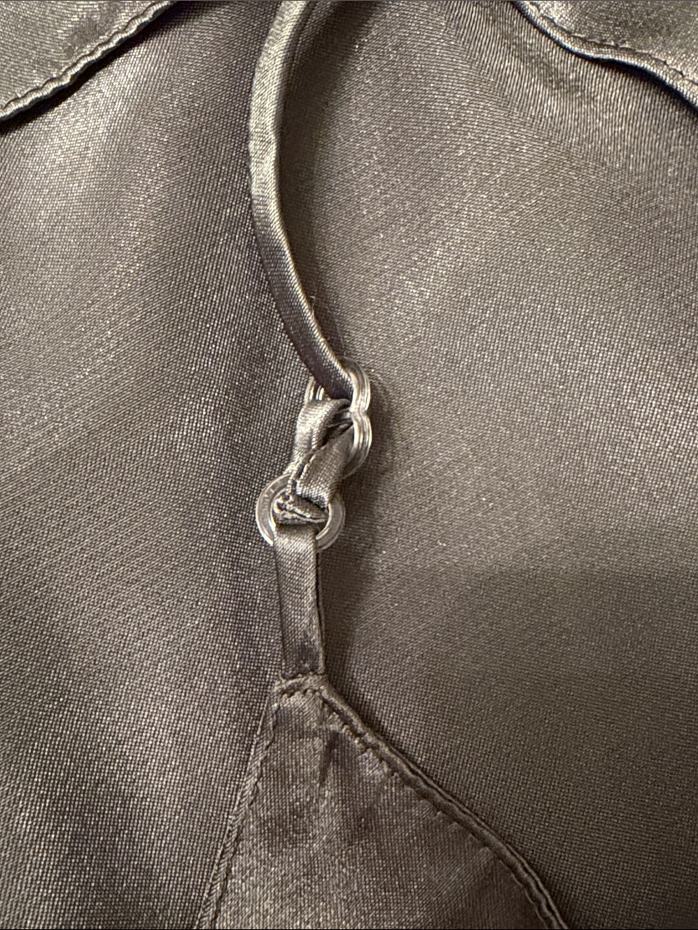 La SENZA Olive Green Satin Slip / Nightgown - Picture 9 of 10